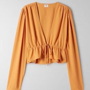 Sunday Best Cropped Tie-Front Blouse